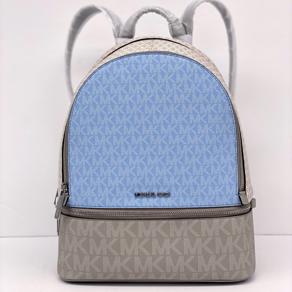 Michael Kors Light Blue and Beige Women's Backpack - Picture 2 of 9